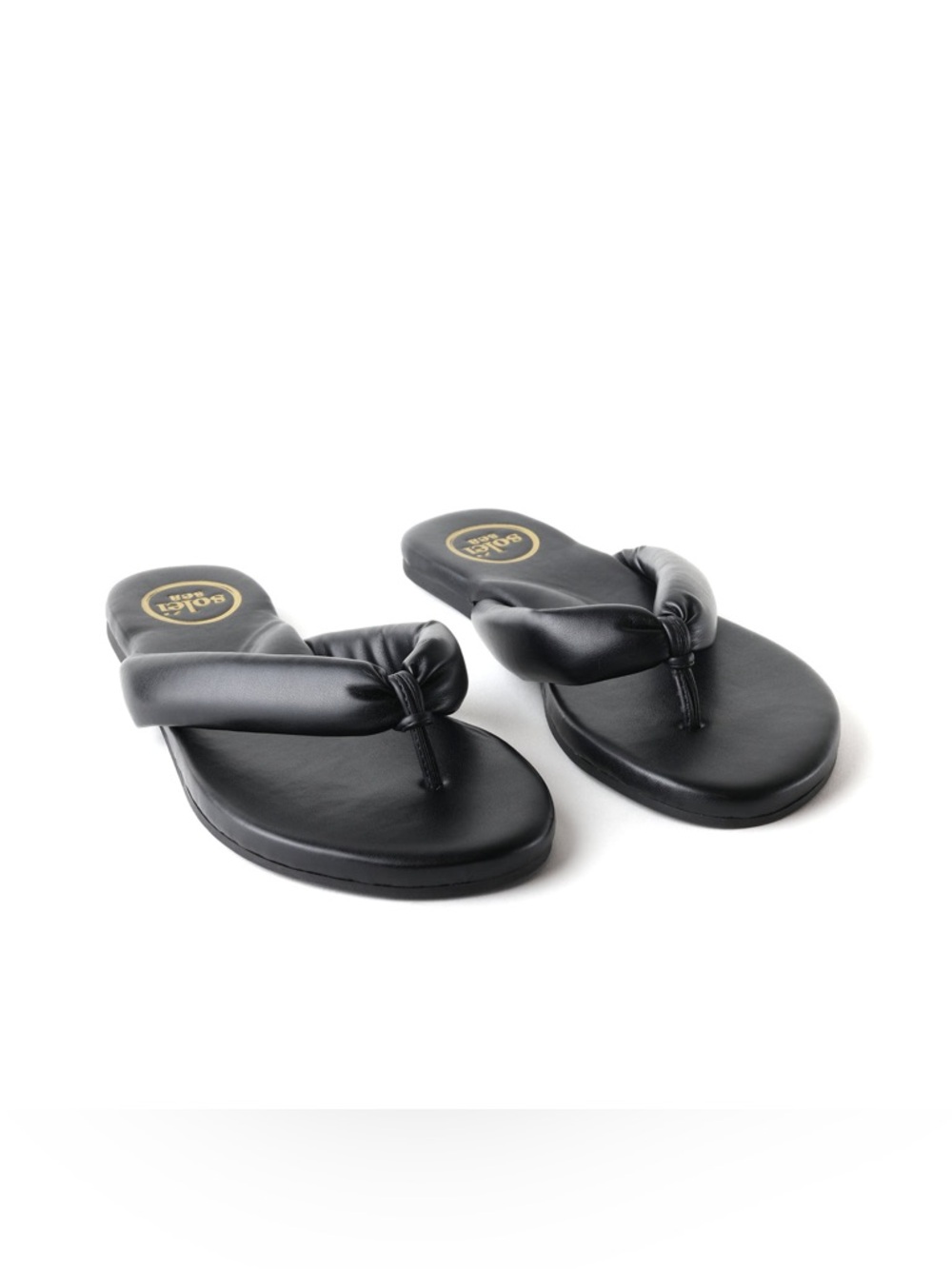 NWOT Solei Sea Gizel Pillow Strap Sandals Noir Black Size 8 US/39 - Picture 3 of 11